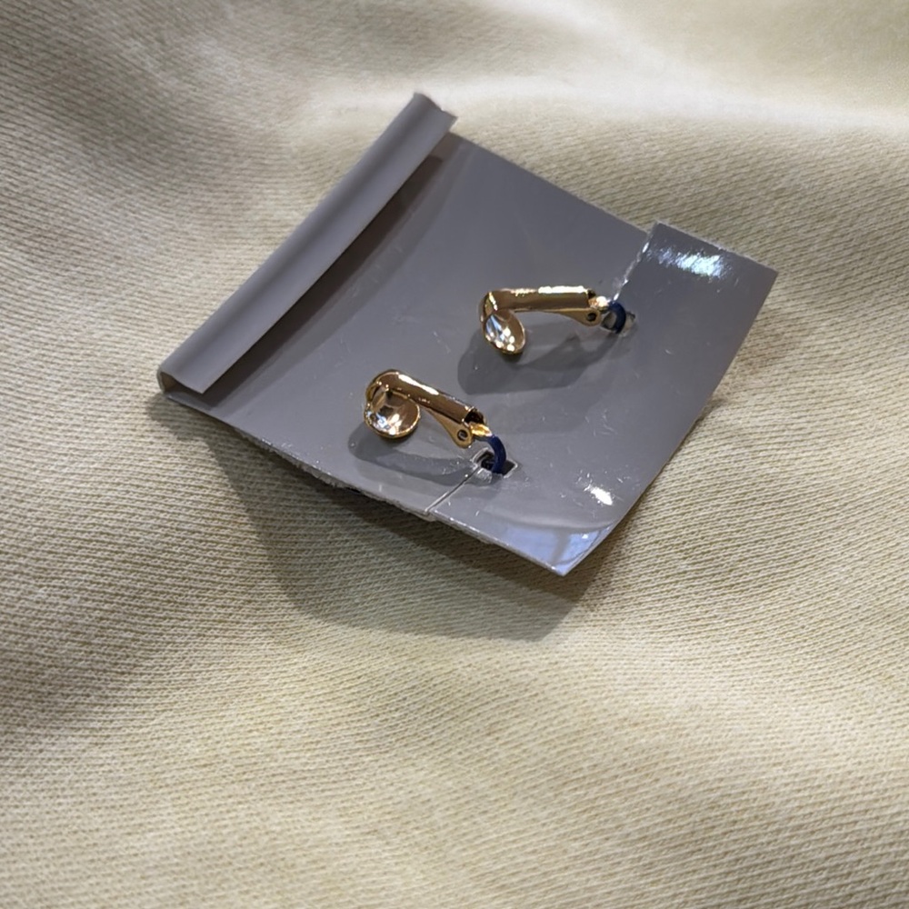 Blue Heart Clip-On Earrings - Picture 3 of 3